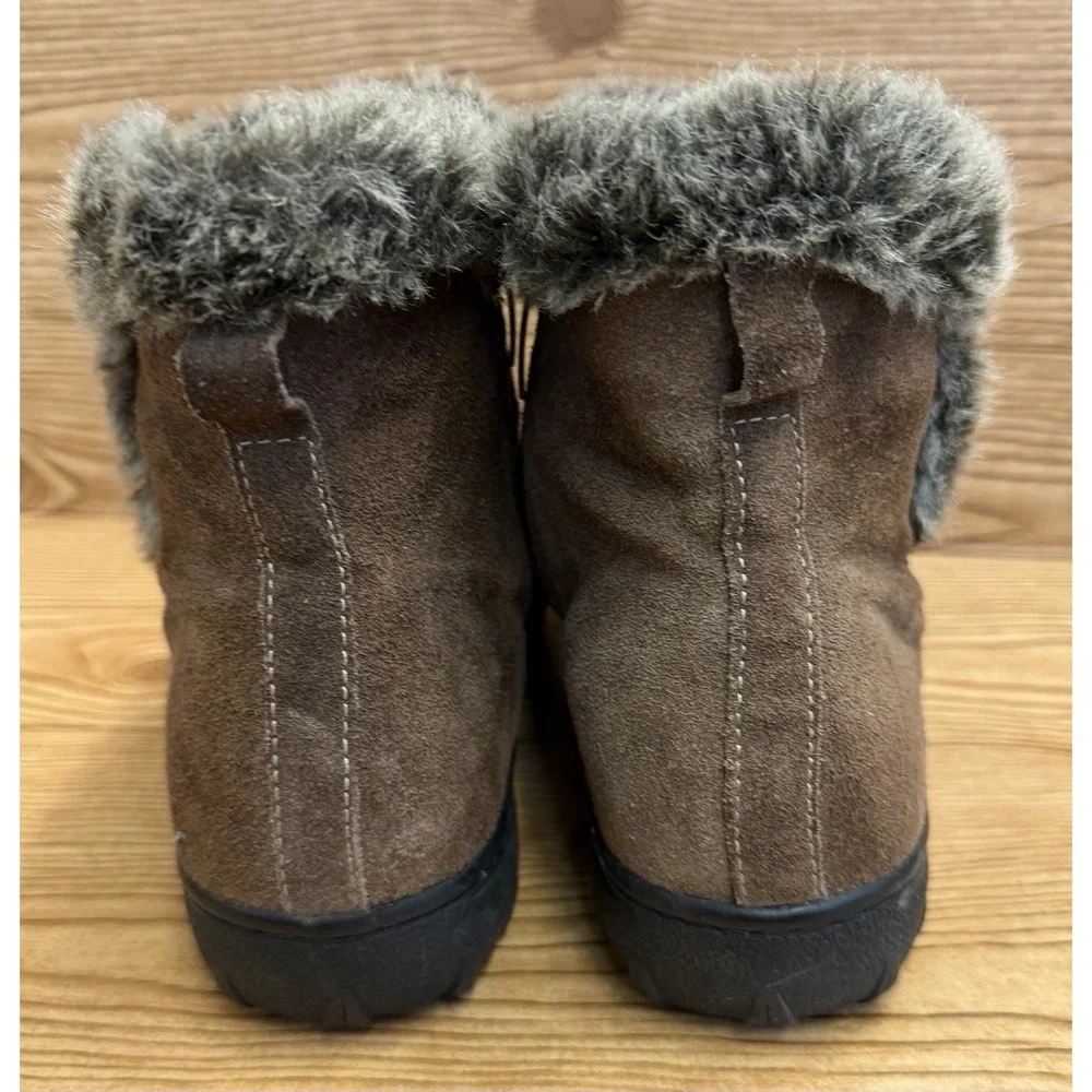 Khombu‎ Brown Faux Fur Suede Leather Lisa All Weather Snow Boots Size 8